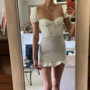 Oh Polly white short sleeve bodycon dress 0